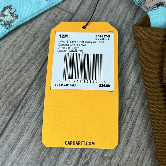 NWT Carhartt baby girls ruffle overall onesie set - Picture 8 of 12